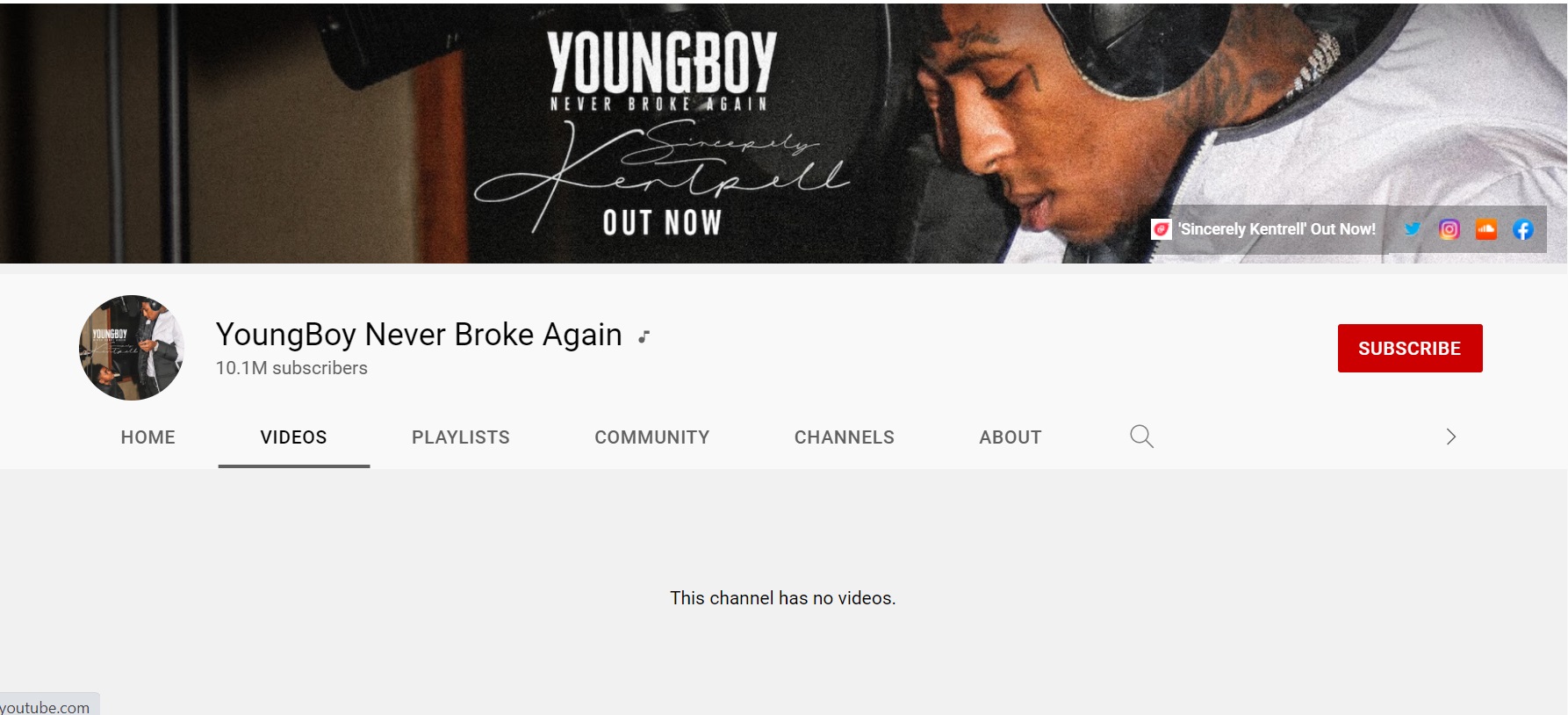 NBA Youngboy has had all content removed from his YouTube channel