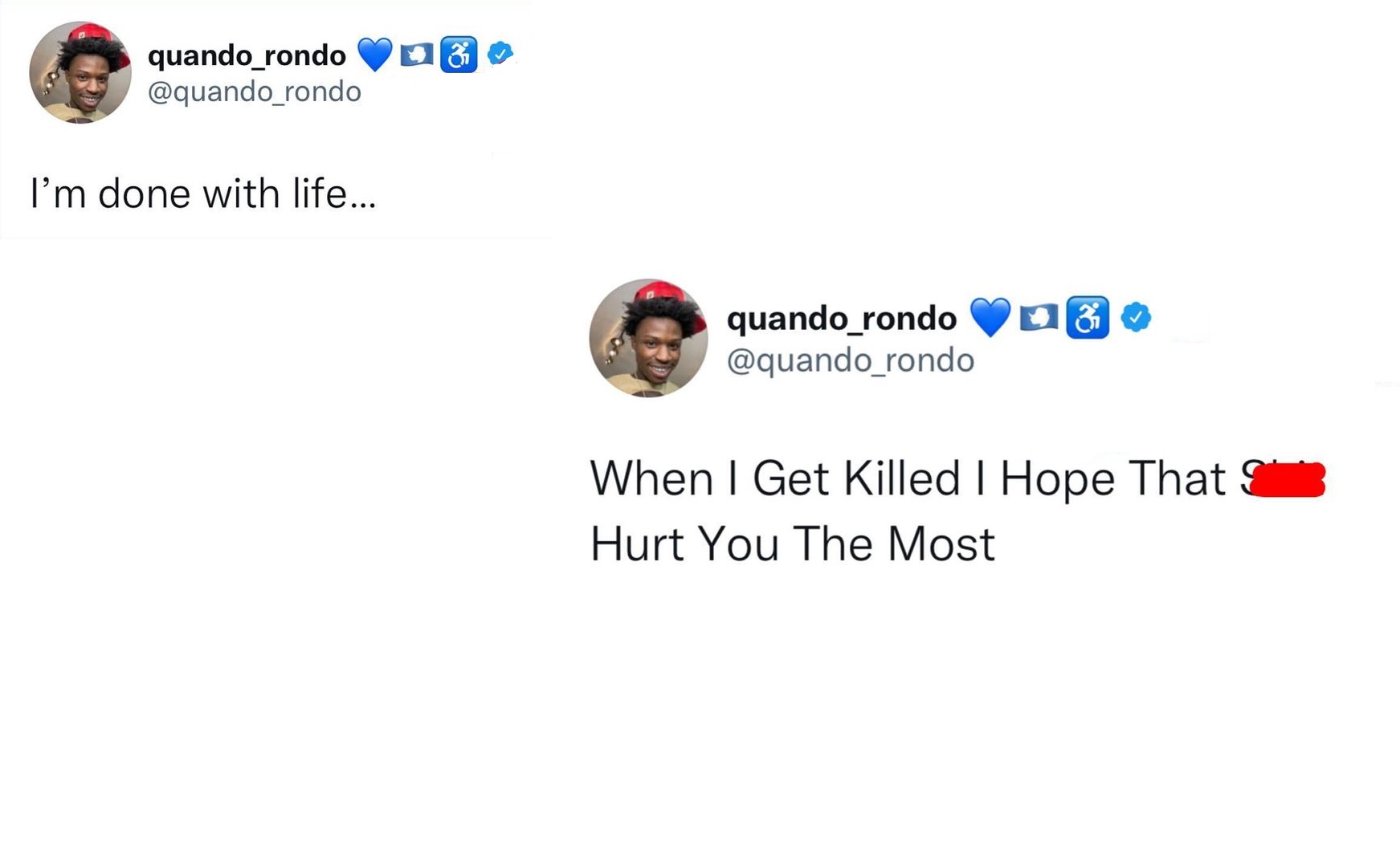 Quando Rondo leaves suicidal tweets and deletes his Instagram