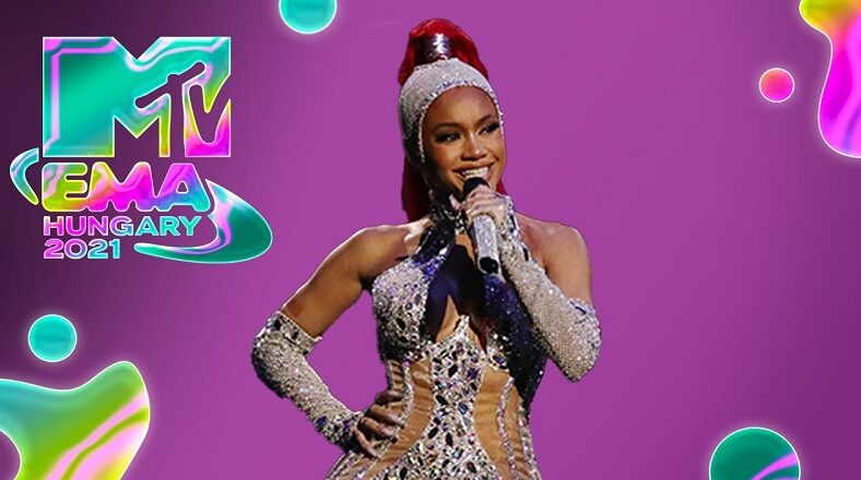 Saweetie performs at the 2021 MTV EMAs