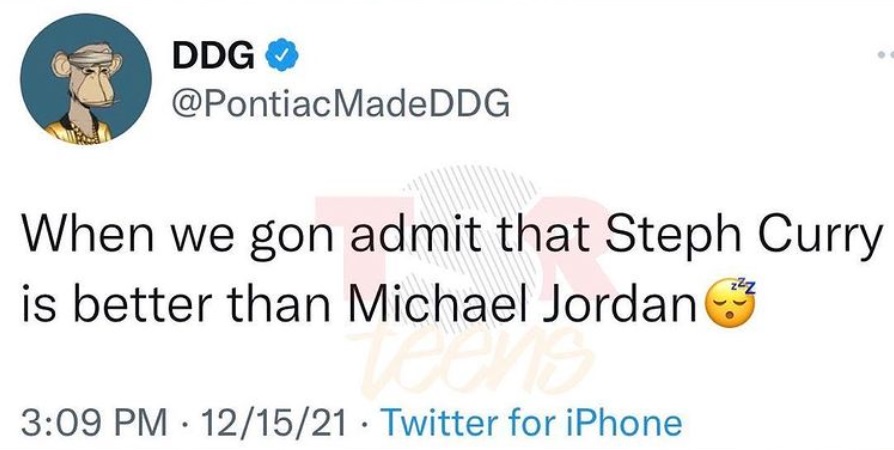 DDG says Steph Curry is better than Michael Jordan