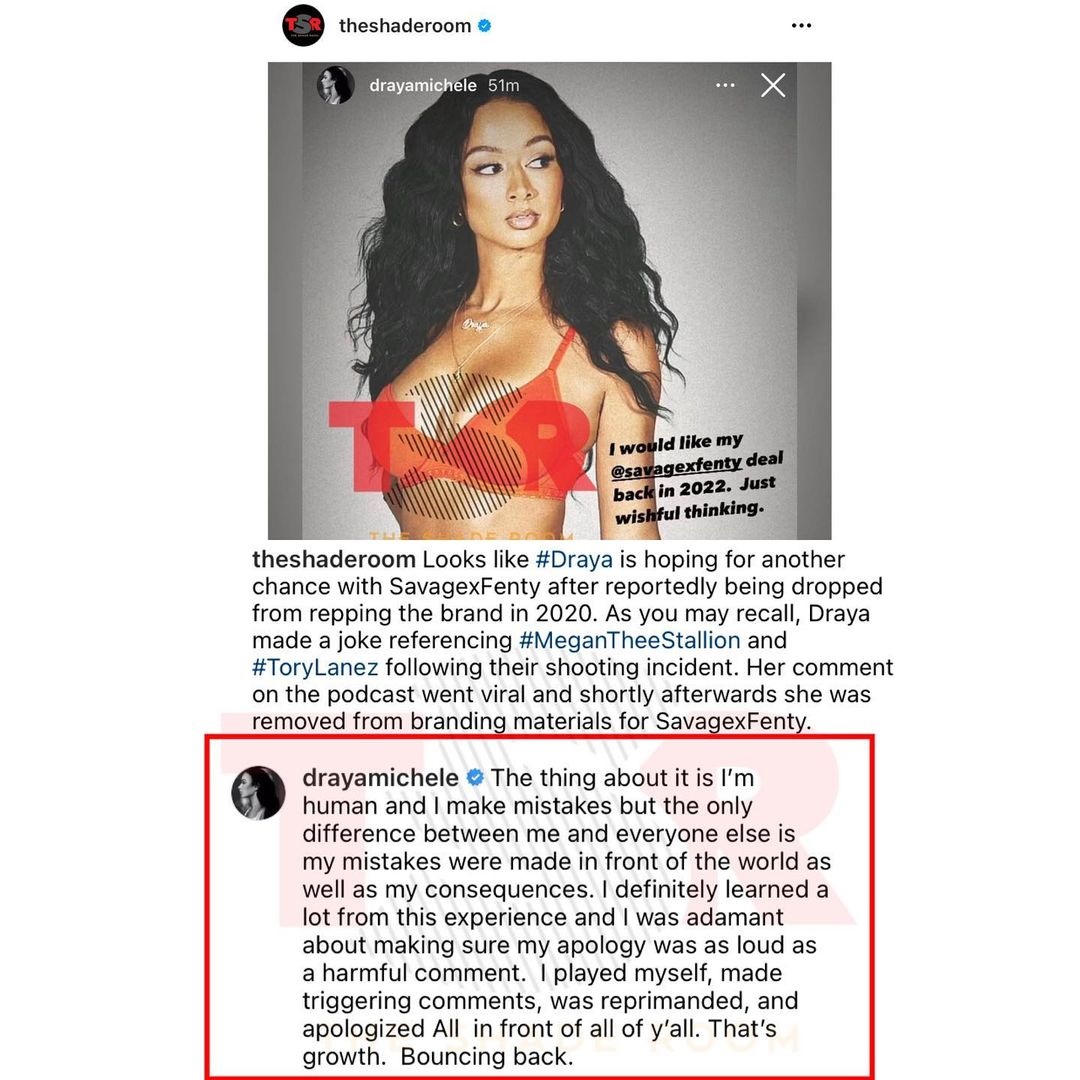 Draya wants Savage X Fenty deal back in 2022