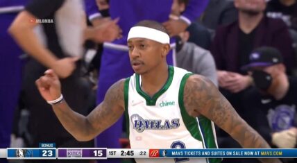 Isaiah Thomas scores his first points with the Dallas Mavericks