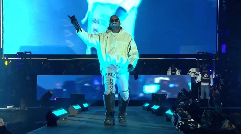 Kanye West performs at Rolling Loud LA 2021