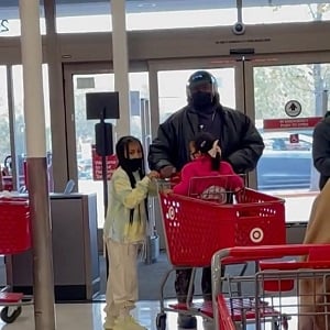 Kanye West spotted in Target with his daughters, shopping