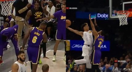 LeBron James dunks on Tre Mann, who dunks on Wayne Ellington