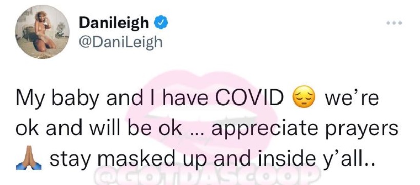 DaniLeigh reveals she and her daughter have COVID