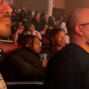 Halle Bailey and DDG spotted at Usher concert together