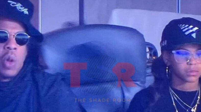 Jay-Z and Blue Ivy spotted at Rams - Cardinals game last night