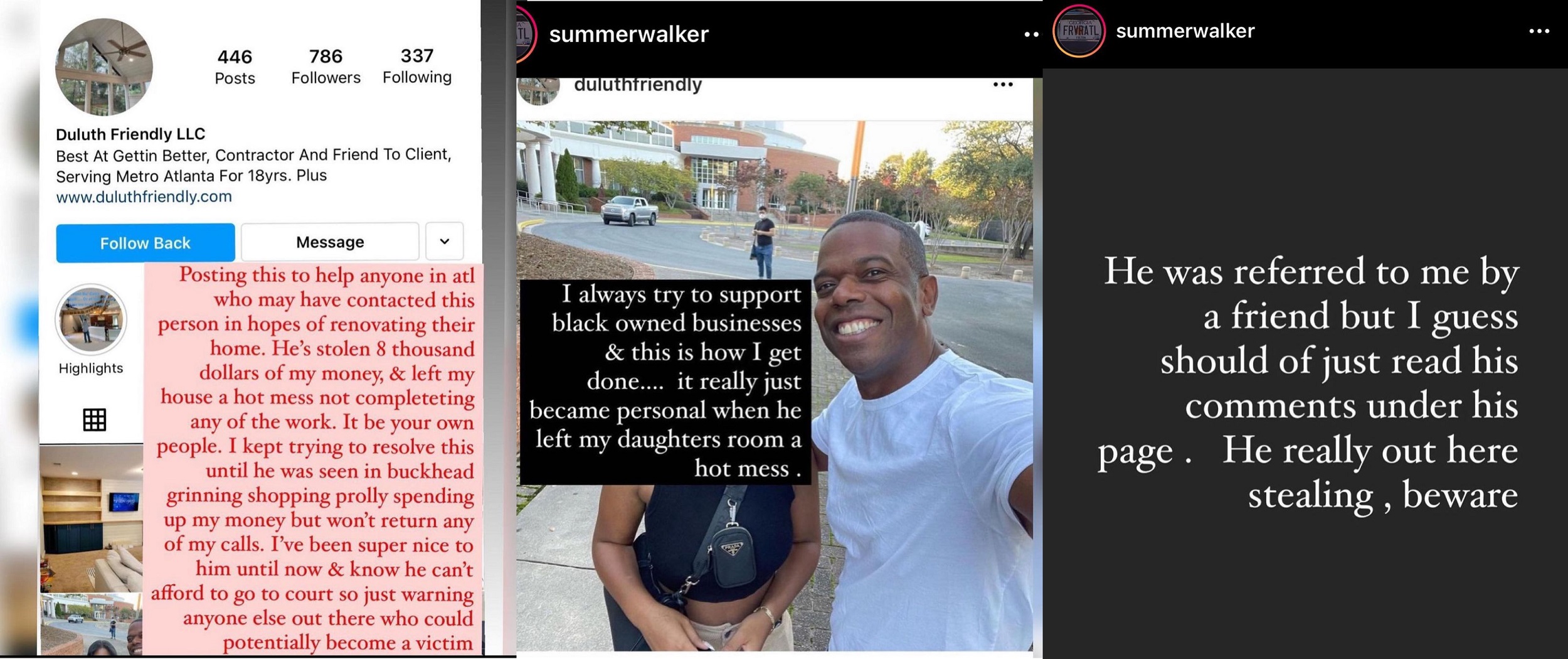 Summer Walker accuses contractor of stealing $8000 from her