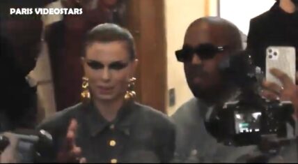 Kanye West and Julia Fox attend Kenzo Show at Paris Fashion Week