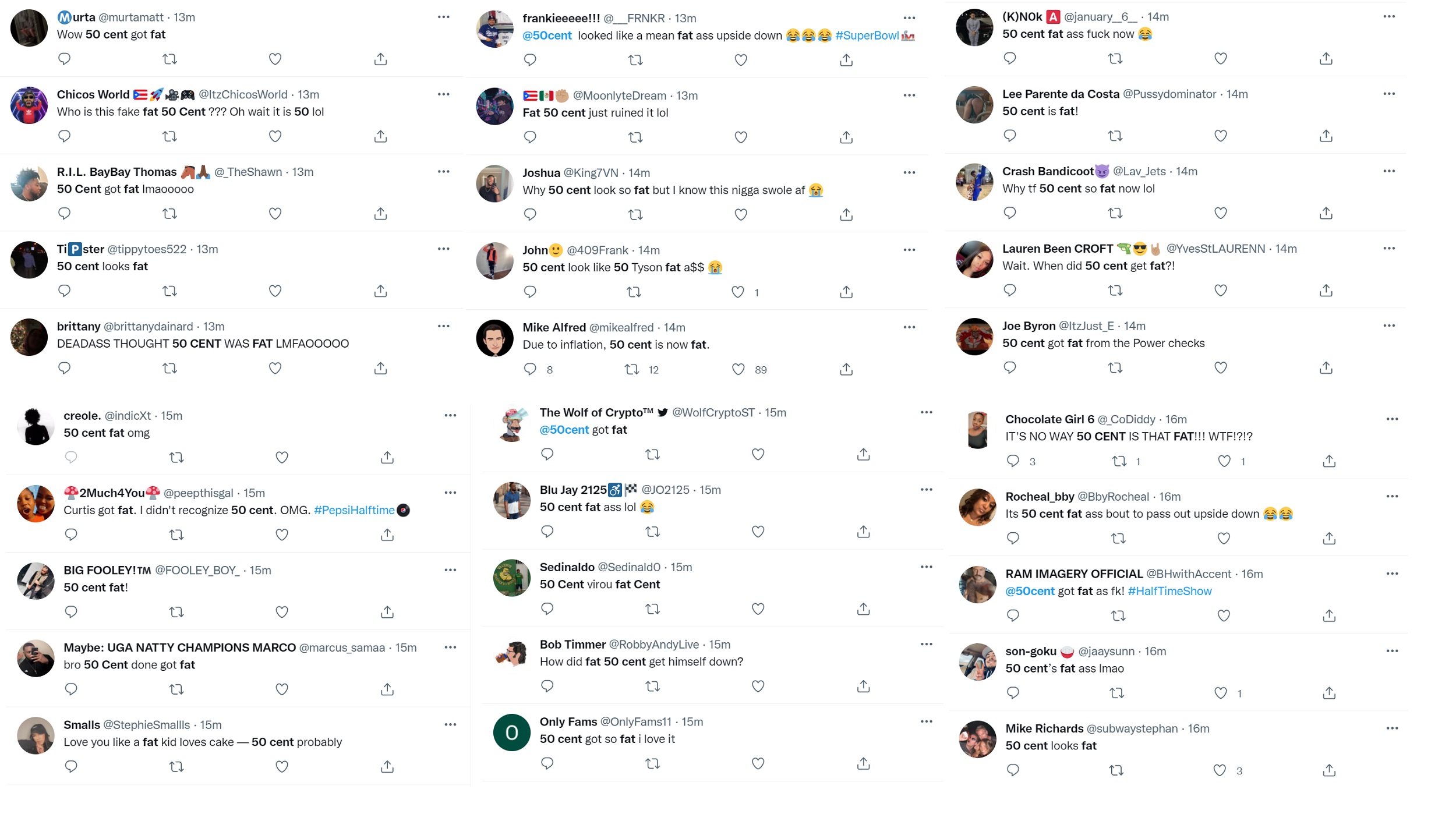 50 Cent gets called fat on Twitter during Super Bowl halftime show