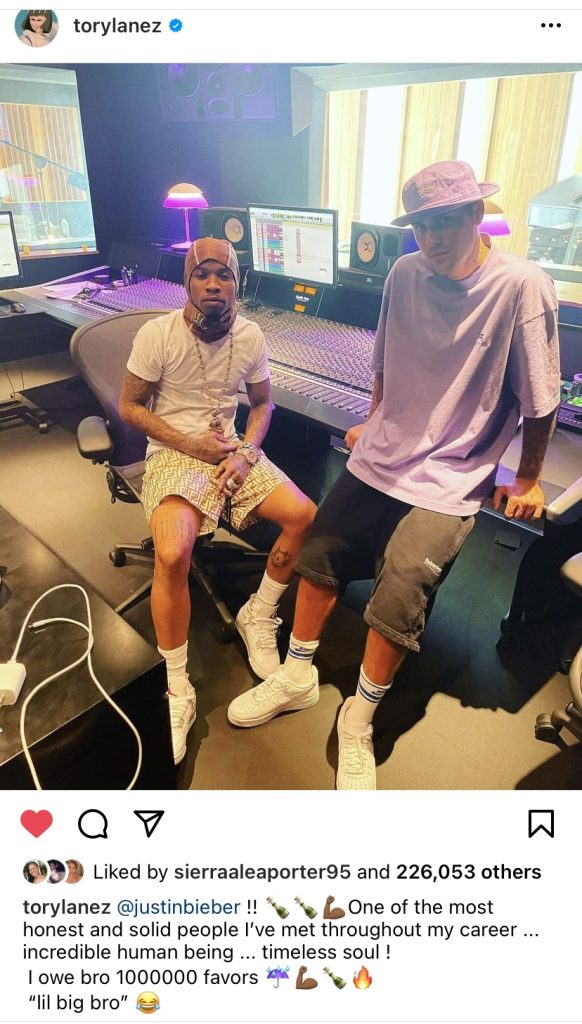 Tory Lanez and Justin Bieber tease collaboration