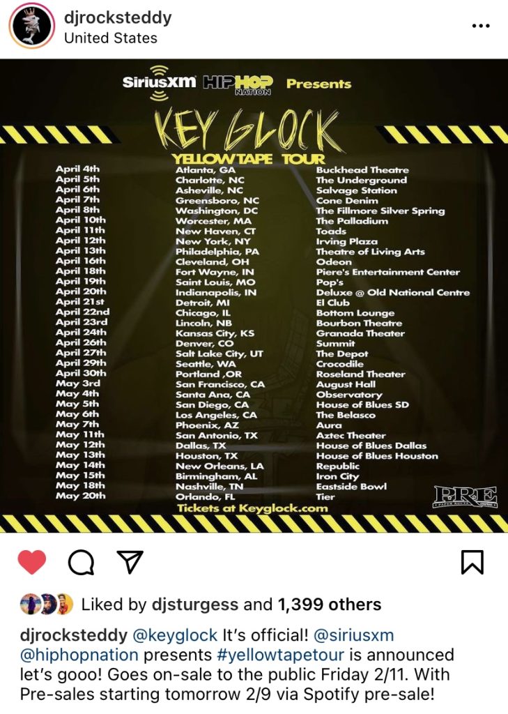Key Glock Yellow Tape Tour
