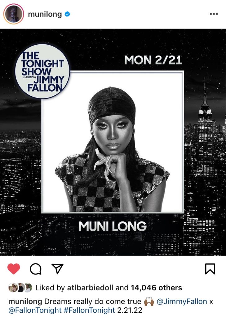 Muni Long to perform on "The Tonight Show Starring Jimmy Fallon"