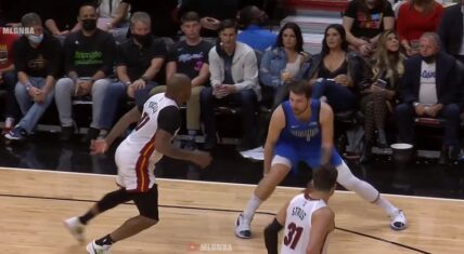 Luka Doncic crosses PJ Tucker up and scores on him