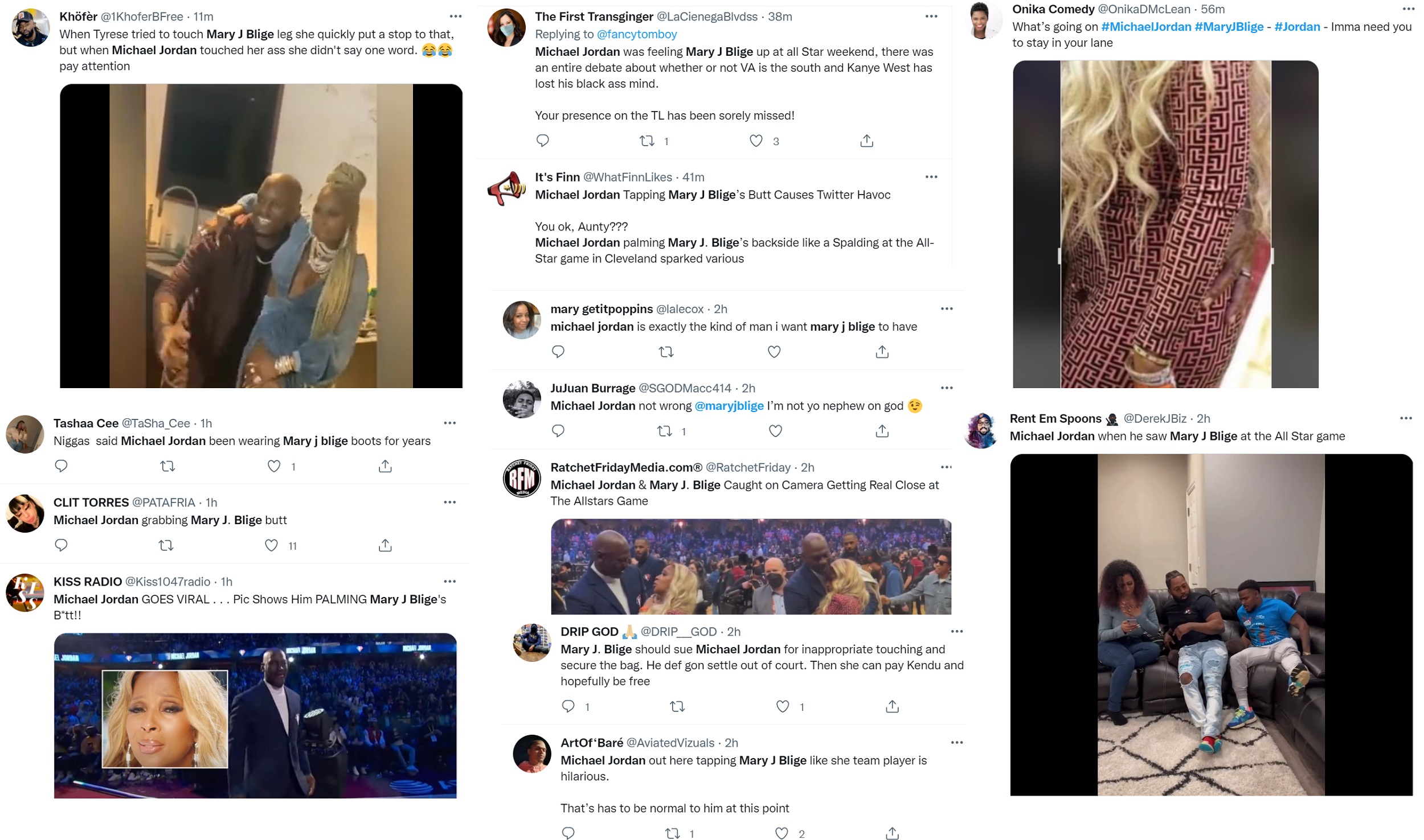 Michael Jordan goes viral for touching Mary J Blige's booty
