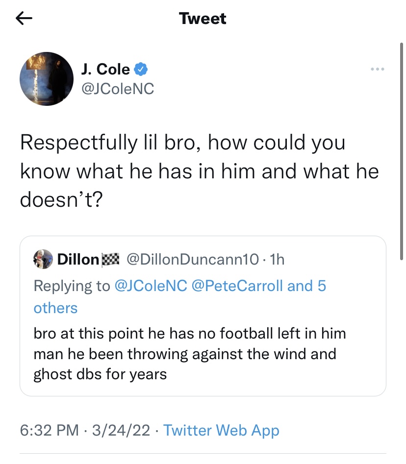 J. Cole voices support for Colin Kaepernick possibly returning to NFL