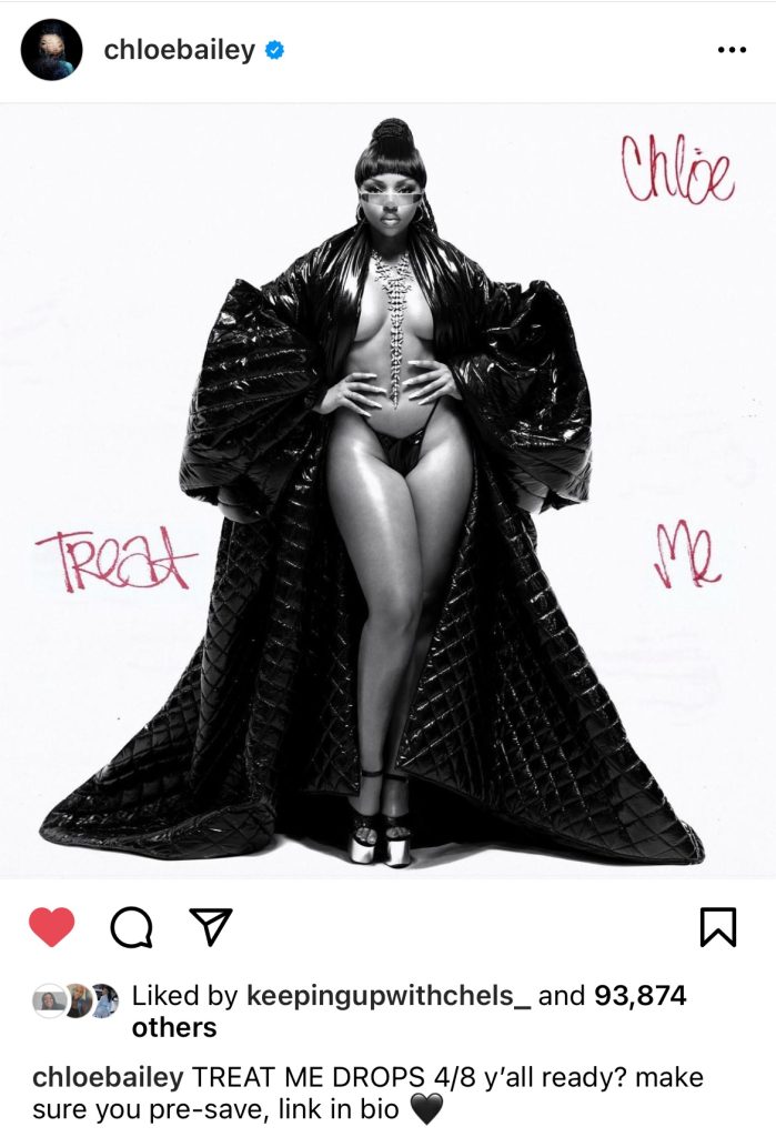 Chlöe Bailey announces new "Treat Me" single