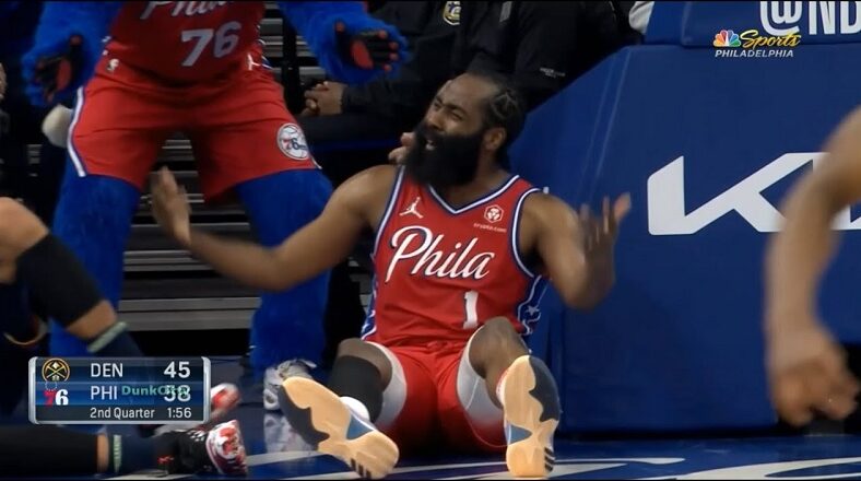 James Harden gets mad after refs don't call Aaron Gordon for foul