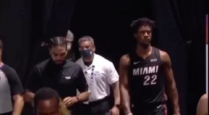 Jimmy Butler walks off after Heat get blown out by Nets