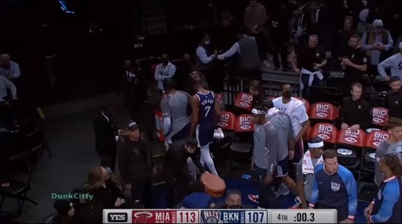 Kevin Durant leaves the court with 3 seconds left as Nets lose to Heat