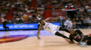 Kevin Durant nearly injures his back being knocked down by PJ Tucker