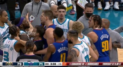 Nikola Jokic gets into a fight with Montrezl Harrell