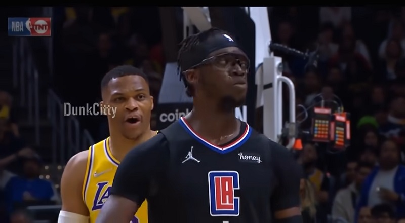 Russell Westbrook curses at Reggie Jackson after he crossed him up