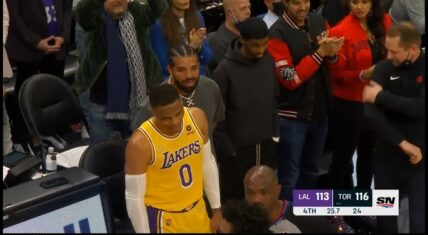 Russell Westbrook hits game tying 3 pointer after Drake trash talks him