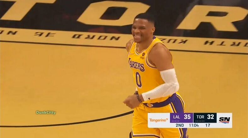 Russell Westbrook roasted by Raptors fans after throwing pass into crowd