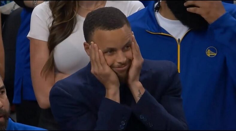 Stephen Curry has priceless reaction to Keldon Johnson's game winner