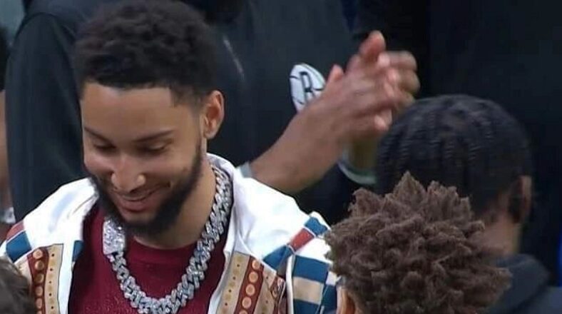 Ben Simmons laughs after the Nets blow fourth quarter lead to Celtics