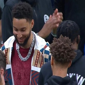 Ben Simmons laughs after the Nets blow fourth quarter lead to Celtics