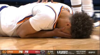 Brandon Ingram accidentally hit Cam Johnson in the face
