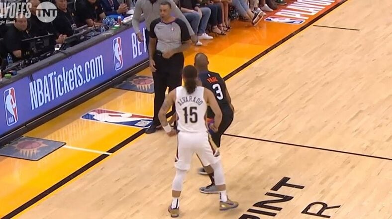 Chris Paul gets technical foul after Jose Alvarado forces 8 second violation