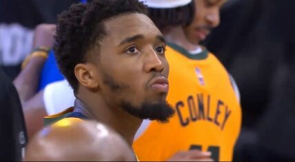 Donovan Mitchell looks sad after missing game winner vs Warriors