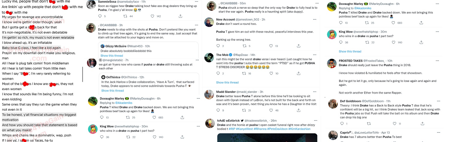 Drake trends on Twitter as fans think he dissed Pusha T again
