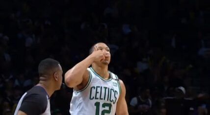 Grant Williams blows kiss to Kyrie Irving as he hits halftime buzzer beater