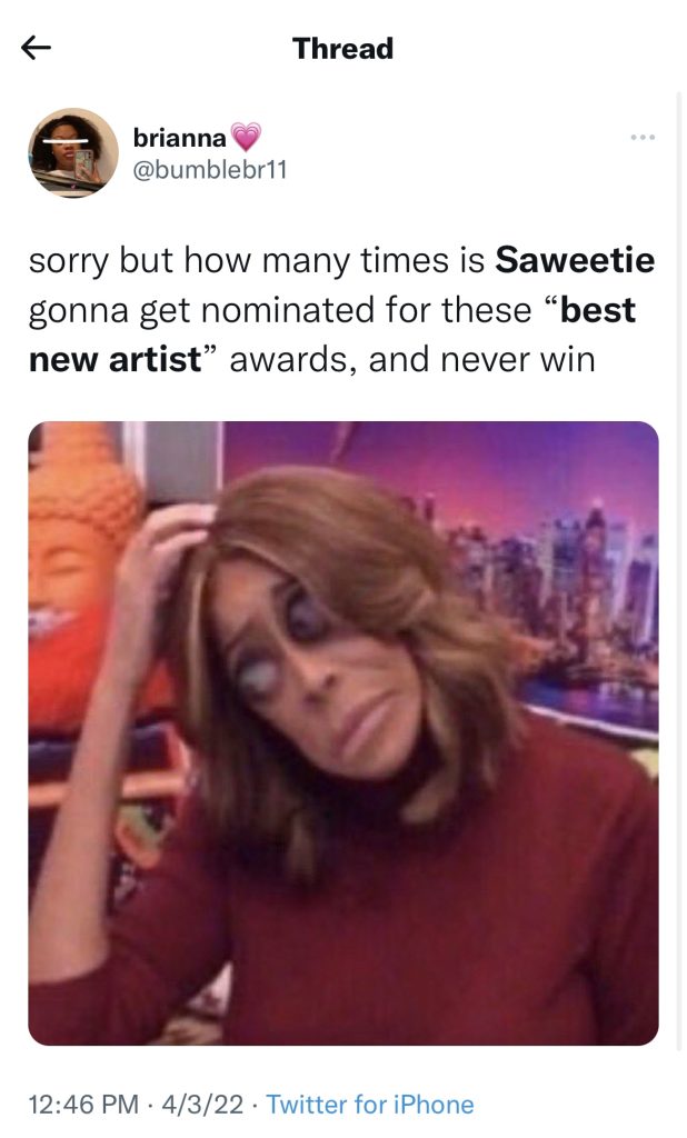 Fans wonder why Saweetie got Best New Artist Grammy nomination