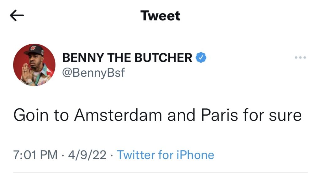Benny The Butcher cancels UK concerts due to felony charge 