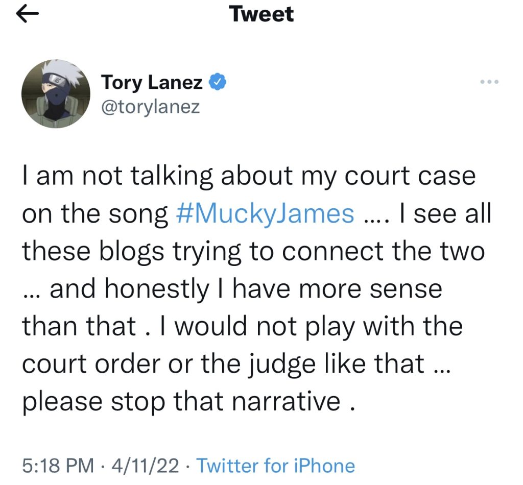 Tory Lanez denies speaking about Megan Thee Stallion on "Mucky James"
