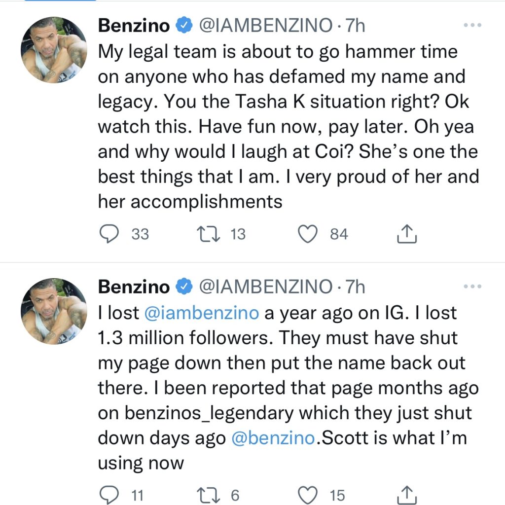 Benzino denies that he laughed at Coi Leray's "Trendsetter" album sales