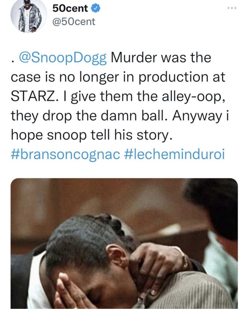 50 Cent says "Murder Was The Case" is no longer in production