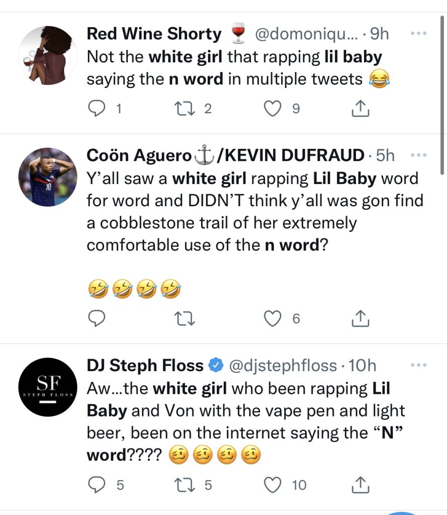 White woman who rapped Lil Baby verse gets canceled after n-word tweet 