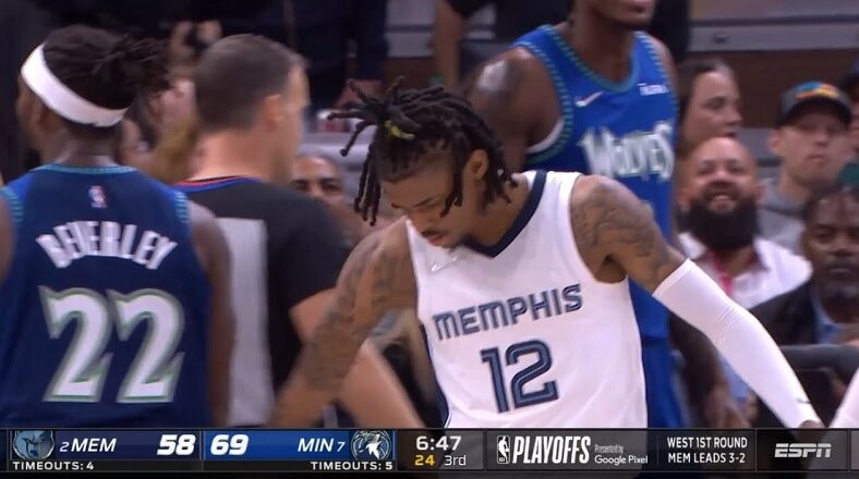 Ja Morant taunts Patrick Beverley by slapping his behind