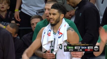 Jayson Tatum fouls out after questionable offensive foul call