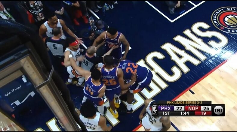 Jose Alvarado tries to fight the Phoenix Suns roster