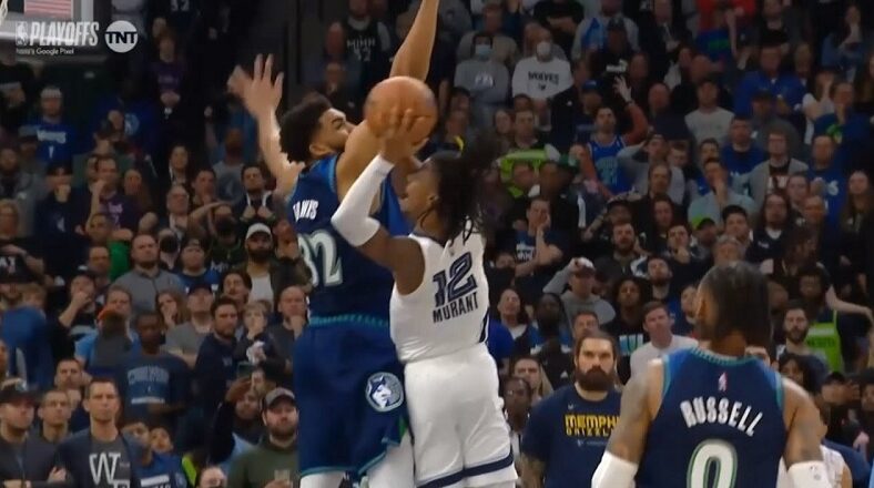 Karl-Anthony Towns knocked Ja Morant to the ground