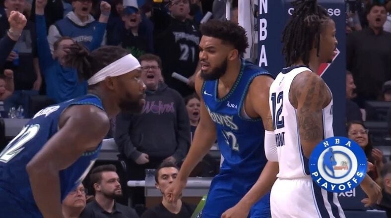 Karl-Anthony Towns talks trash to Ja Morant after power dunk
