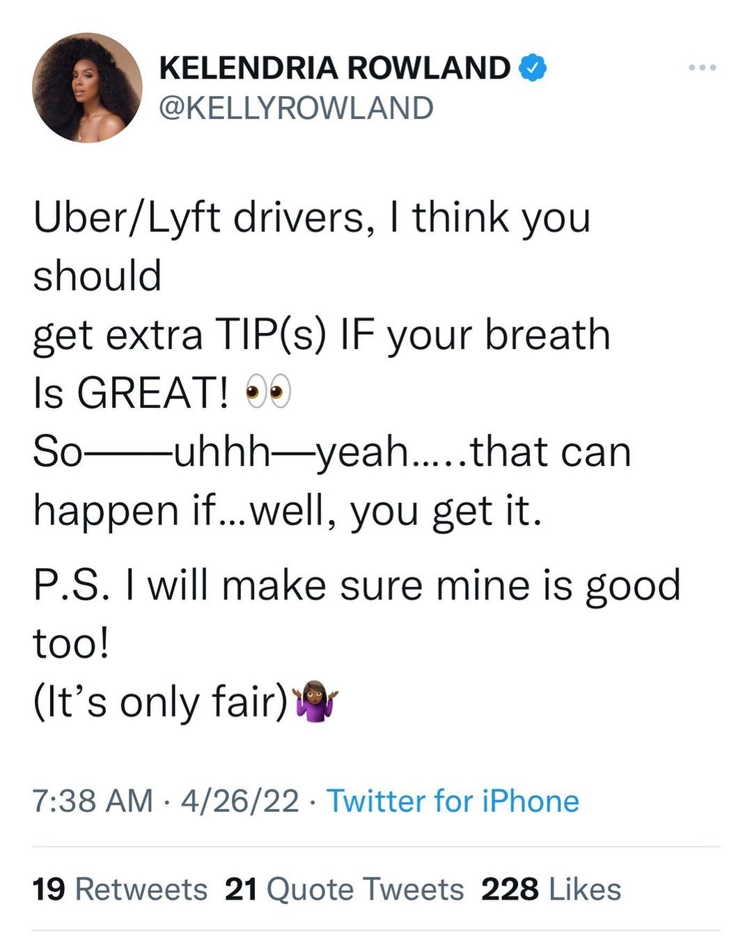 Kelly Rowland reveals Uber driver had bad breath